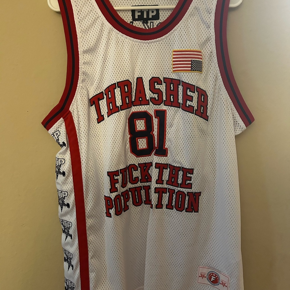 FTP' Red and White Graphic Jersey
